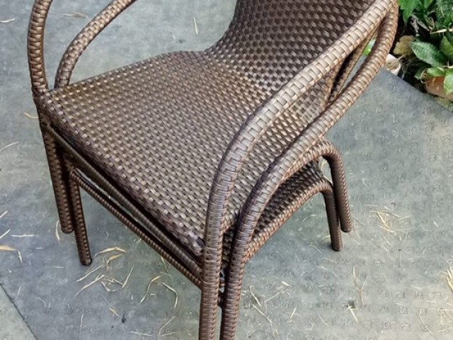 Ron Stackable Arm Chair - Brown